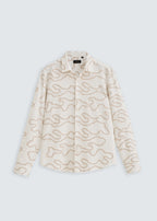 Beige Artistic Abstract Embroidery Shirt