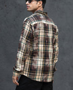 Dark Brown Washed Checks Shirt