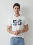 Vintage Varsity Style Graphic Tee | Off White