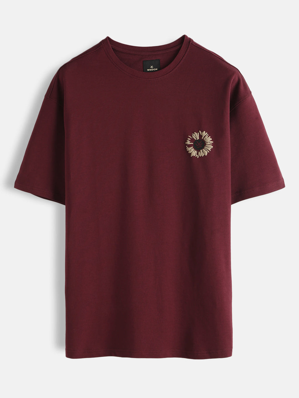 Puff Print Oversized T-Shirt | Maroon