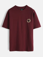 Puff Print Oversized T-Shirt | Maroon