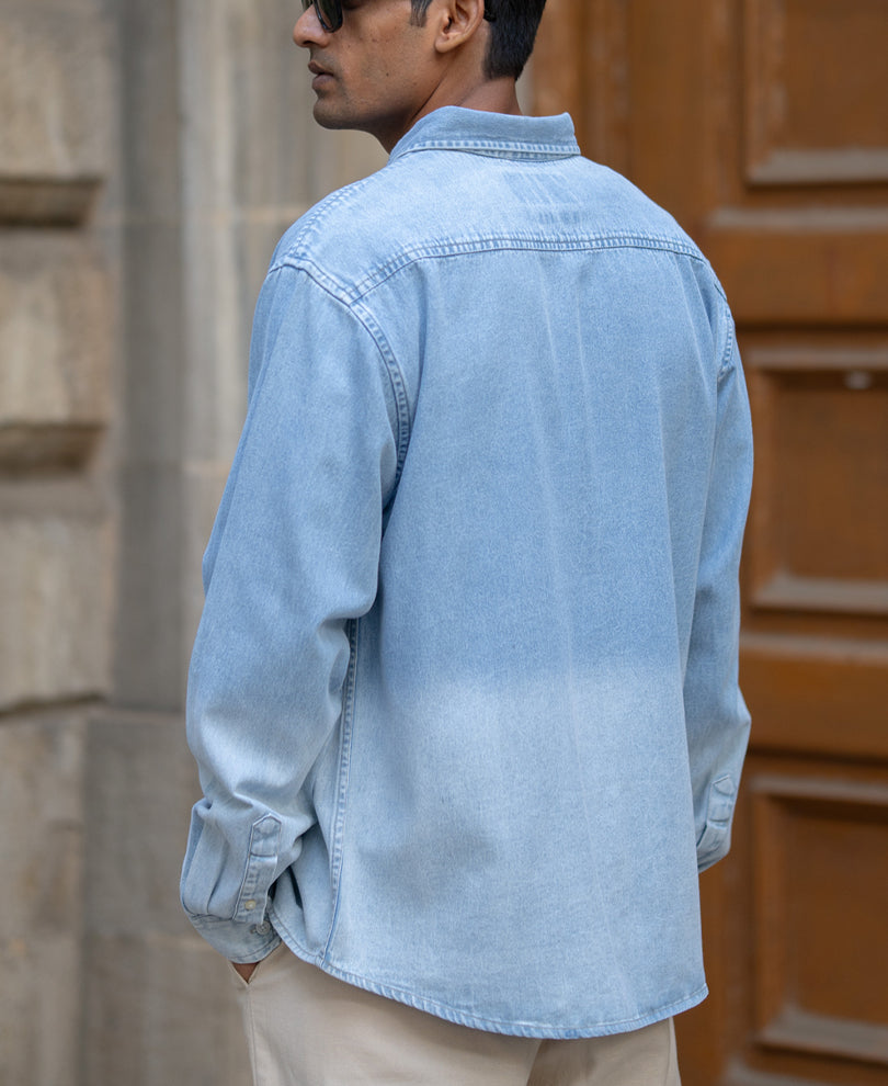 Light Blue Ombre Denim Shirt