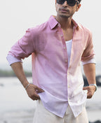 Dusty Pink Lightweight Ombre Shirt 100% Cotton