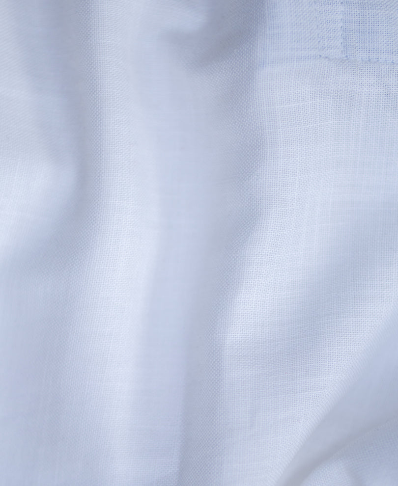 White Contrast Collar Kurta Shirt