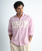 Pink Stripe Printed Shirt 100% Cotton