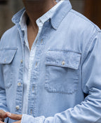 Blue Washed Denim Double Pocket Shirt