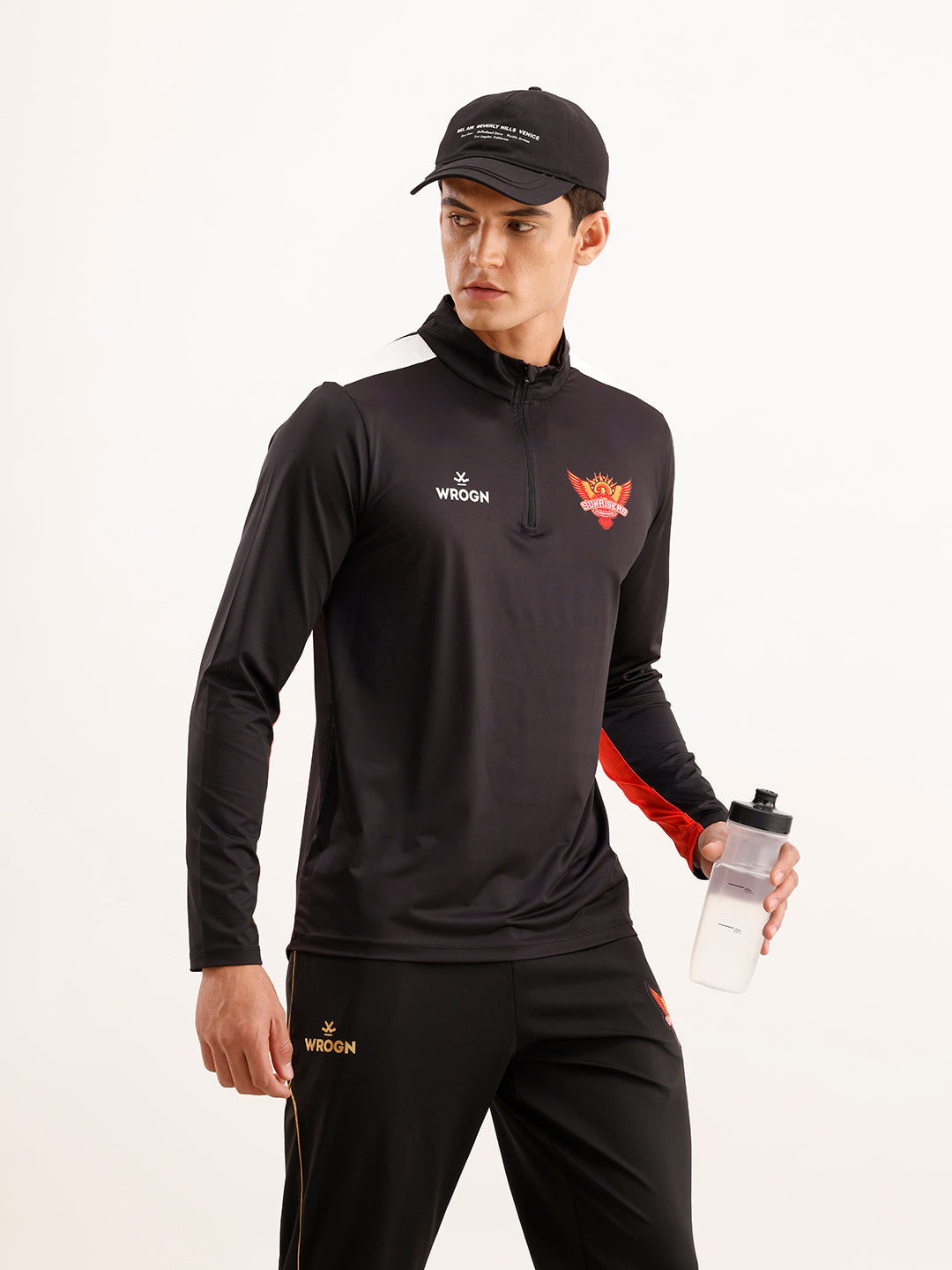 Wrogn x SRH Performance Quarter Zip T-Shirt | Black
