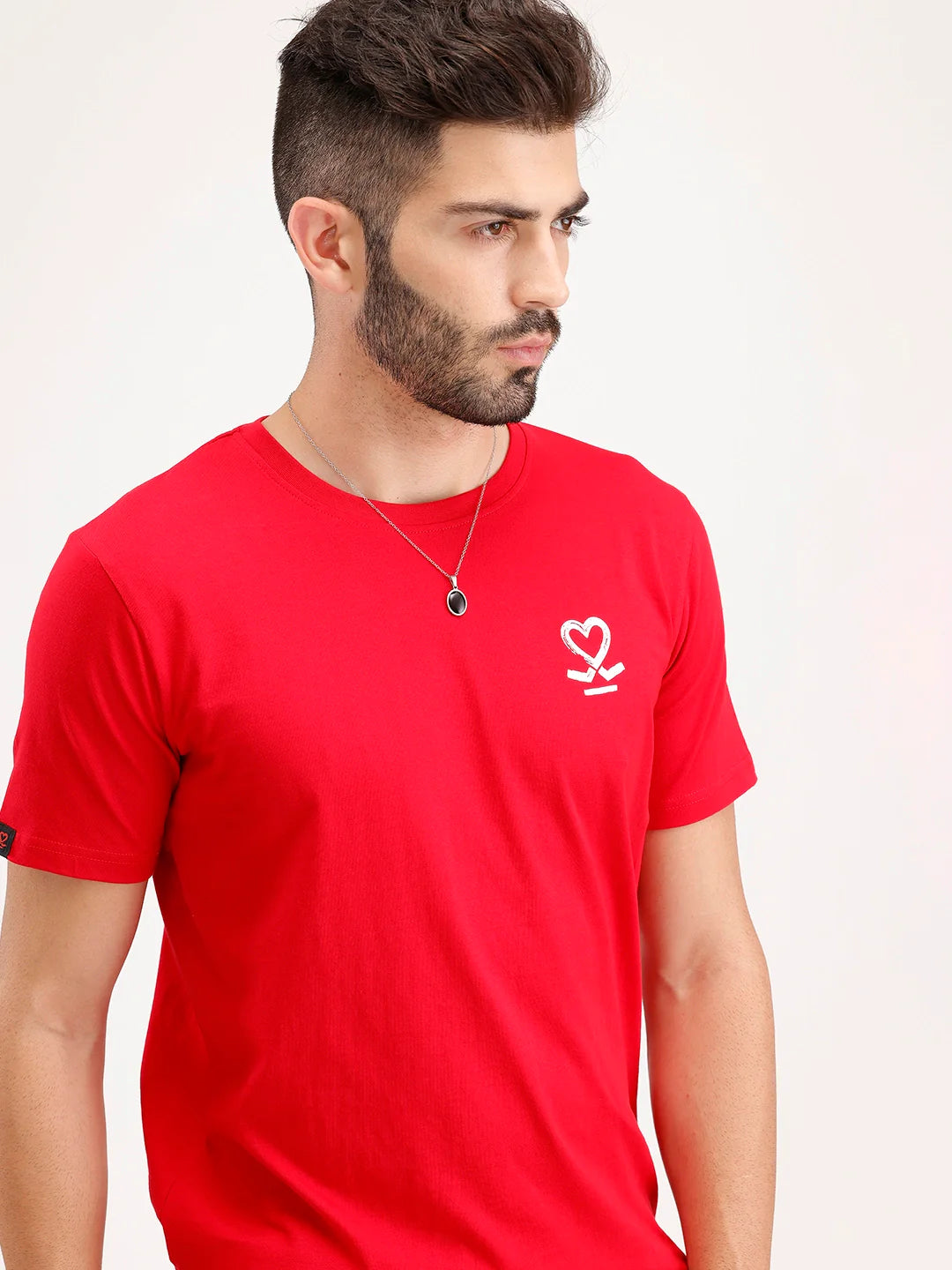 Slim Fit Placement Printed Tee | Red
