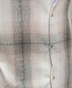 Beige Structured Checked Shirt 100% Cotton
