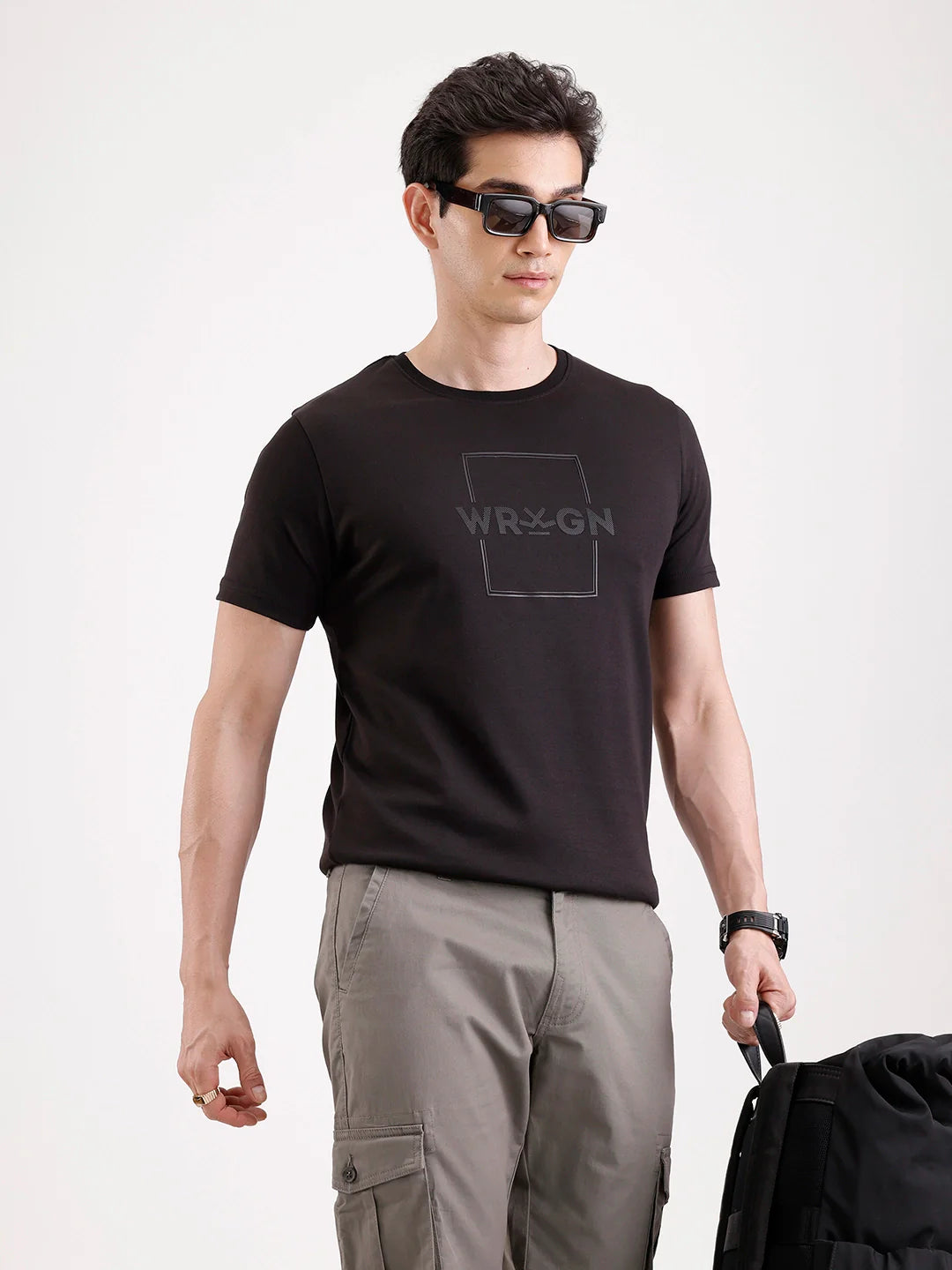 Solid HD Printed T-Shirt   |  Black