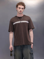 Placement Printed Oversized T-Shirt | Dark Brown