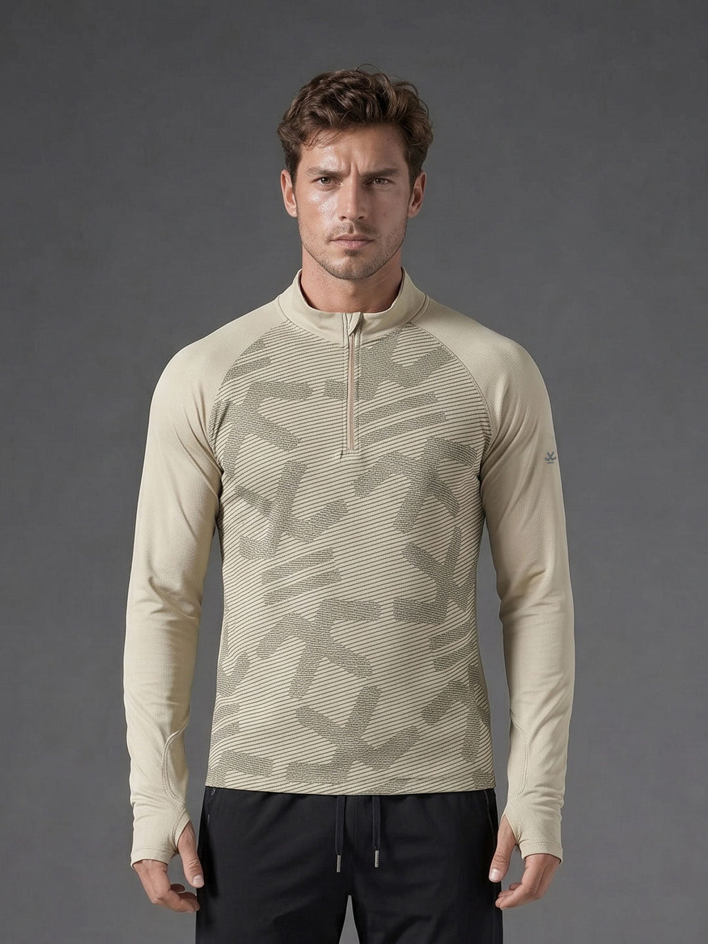 Quarter Zip Sweatshirt | Active |  Beige