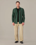 Teal Striped Viscose-Nylon Blend Button-Up Shirt