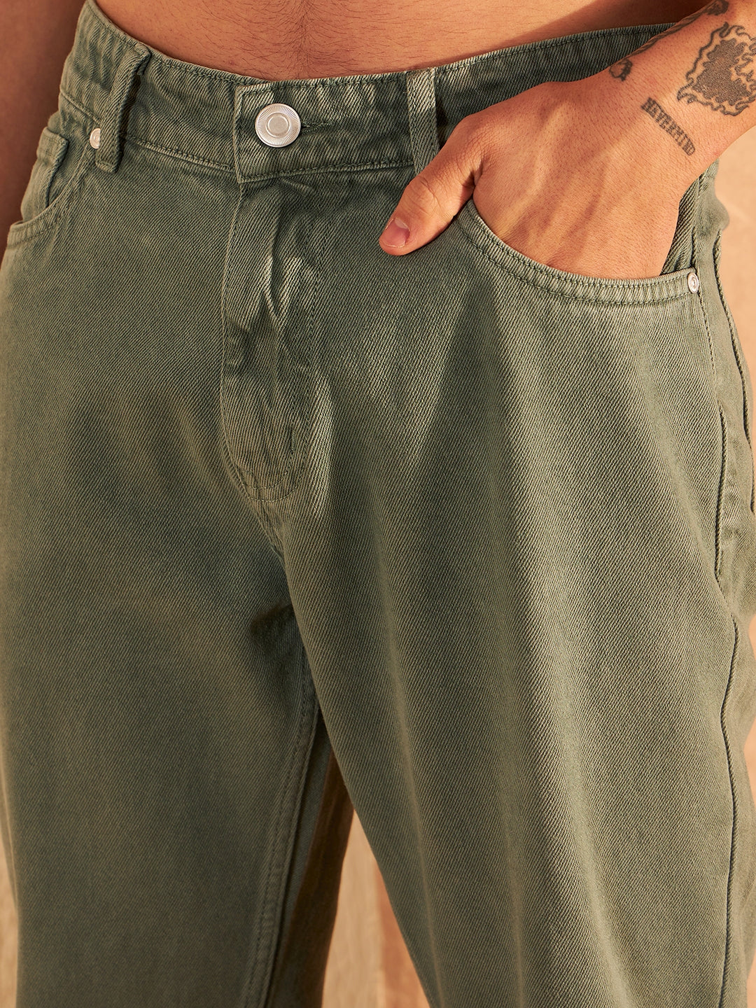 Mint Green Straight Fit Jeans