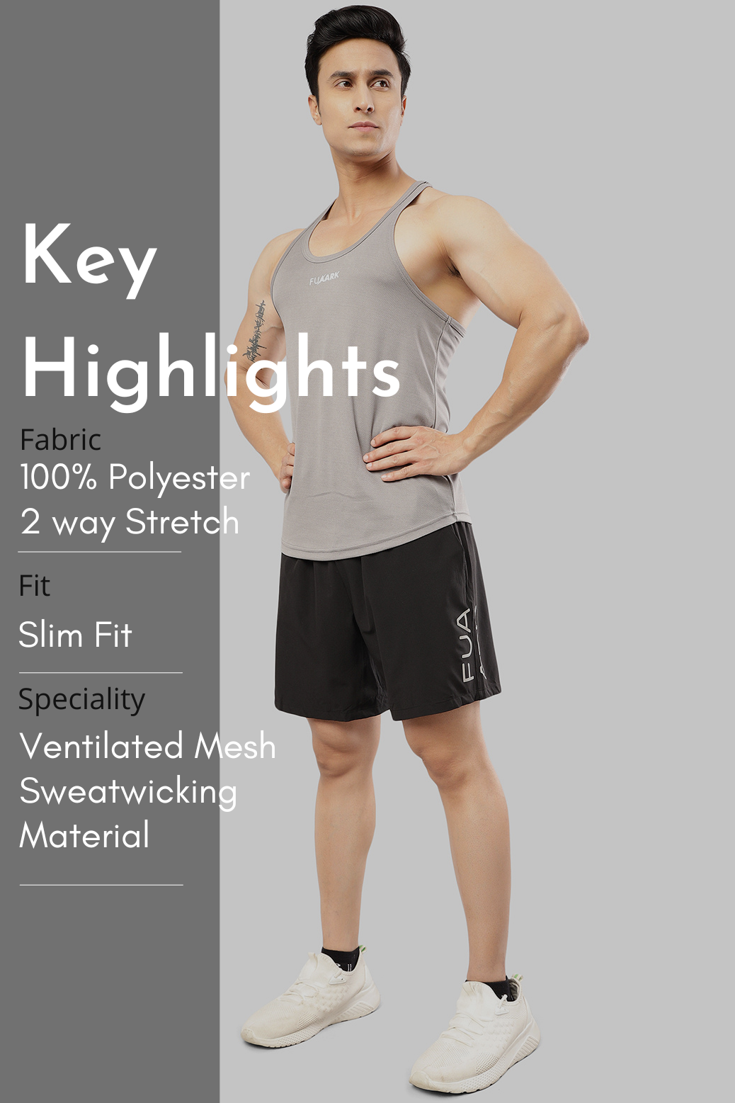 Mesh Stringer Light Grey