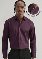 Dark Wine Plain Stitchless Placket Shirt