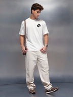 Casual Back Printed Oversized T-Shirt  | White