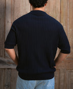 Navy Rib Knit Shirt