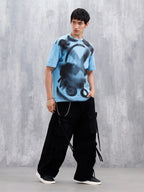 Wrogn Men’s Oversized Graphic Printed T-Shirt | Blue