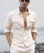 Beige Denim Overshirt