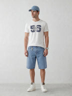 Vintage Varsity Style Graphic Tee | Off White