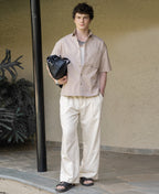 Beige Printed Boxy Fit Shirt 100% Cotton