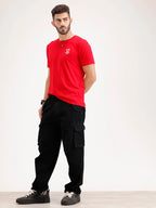 Slim Fit Placement Printed Tee | Red