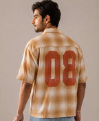 Beige Structured Checks Shirt