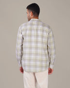 Beige Plaid 100% Cotton Dobby Weave Shirt