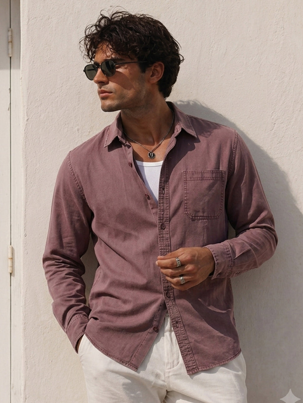 Rust Washed Structured Shirt
