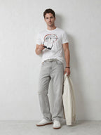 Distressed Graphic Slim Fit T-Shirt | Off White