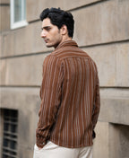 Brown Structure Stripe Shirt