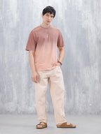 Ombre Dye Oversized Fit T-Shirt For Men | Brown