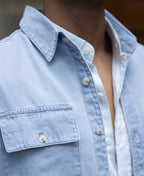 Blue Washed Denim Double Pocket Shirt