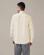 Ivory Solid Crinkled Poly Viscose Blend Classic Fit Shirt