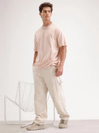 Oversized Placement Printed T-Shirt | Pink