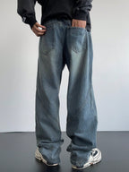 Rolling Panel Loose Straight Fit Jeans