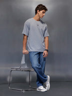 Men's Textured Oversized T-shirt  |  Grey