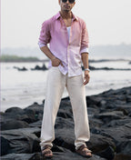 Dusty Pink Lightweight Ombre Shirt 100% Cotton