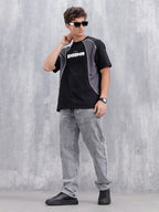 Casual Men Sporty Look Oversized Fit Tee With Print | Black