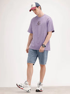 Oversized Back Printed T-Shirt | Purple