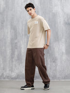 Solid Patch Detail T-Shirt | Khaki