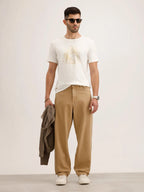 Slim Fit Placement Printed T-Shirt | Off White