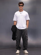 Placement Printed Oversized T-Shirt | White