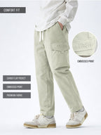 Embossed Flap Pocket Grey Cargo