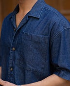 Indigo Cuban Collar Denim Shirt