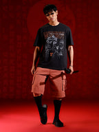 Statement warrior print T-shirt | Black