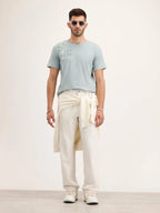 Slim Fit Placement Printed T-Shirt | Grey