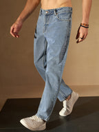 Blue Faded Korean Baggy Jeans
