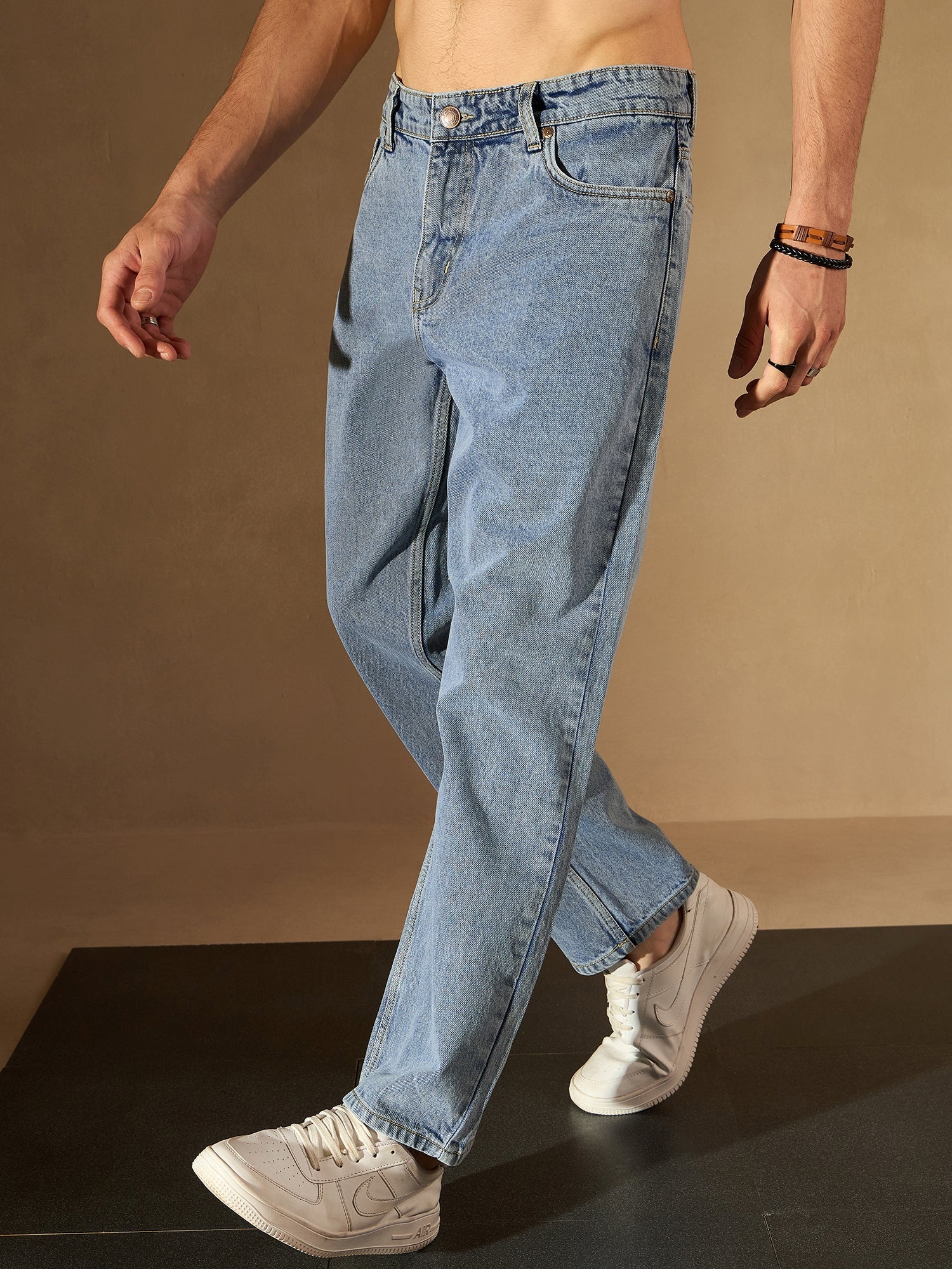 Blue Faded Korean Baggy Jeans